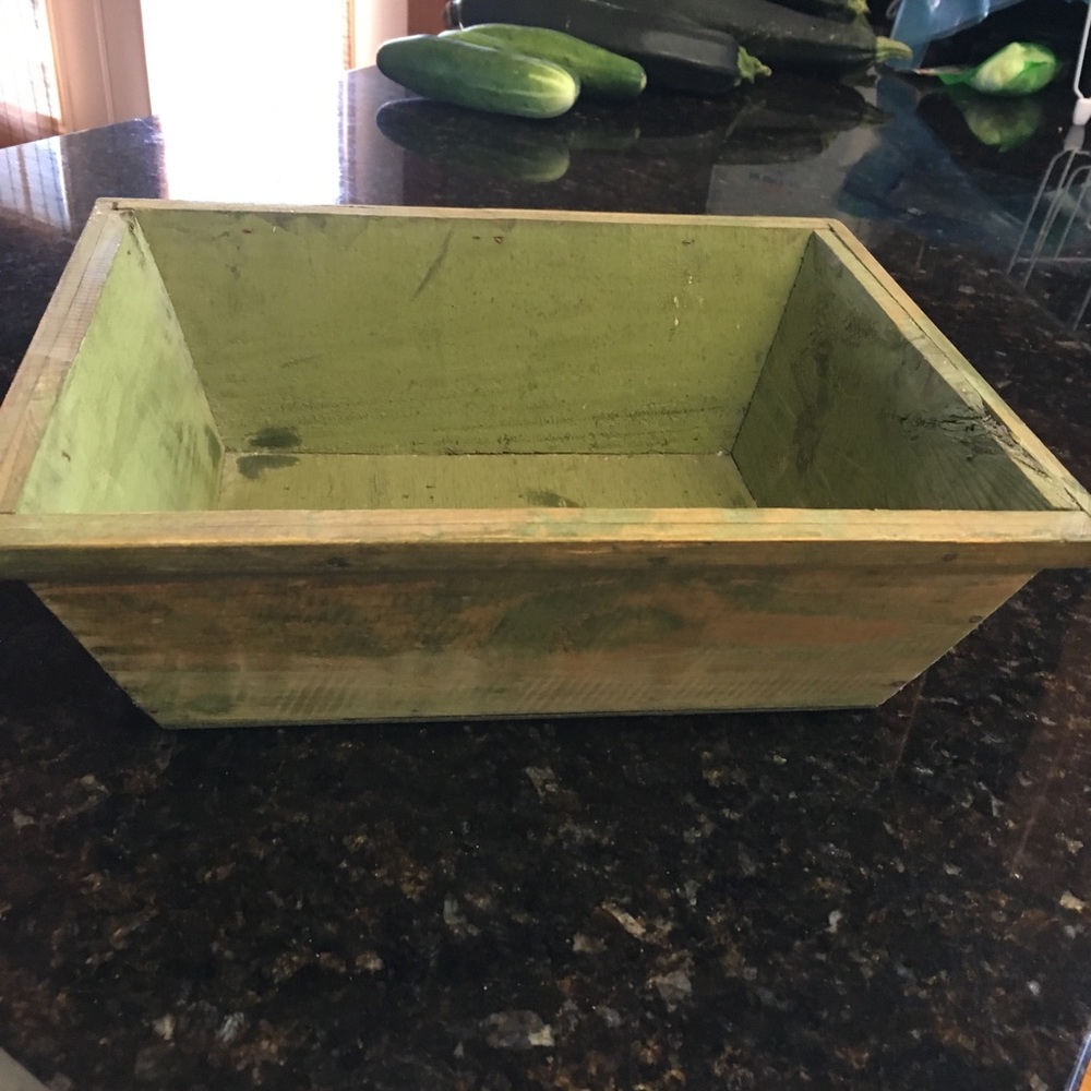 Moss colored wooden basket